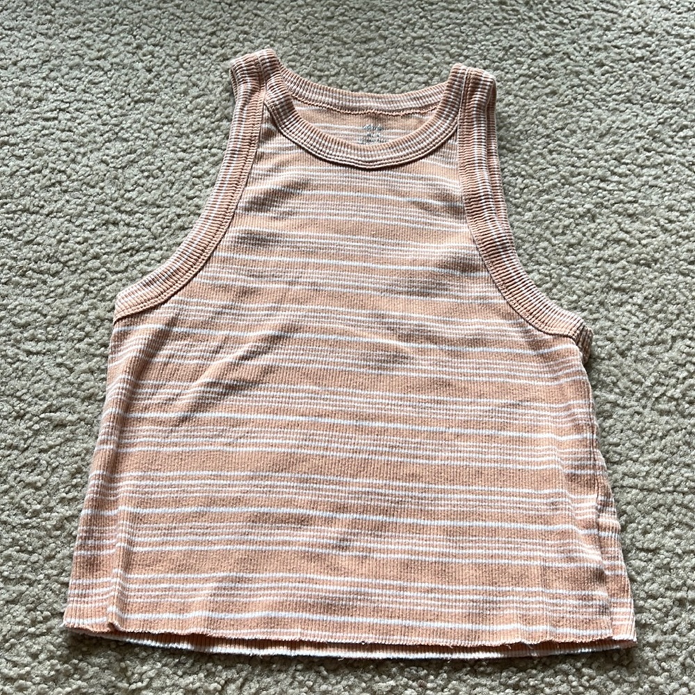 6 Orange and white striped tank